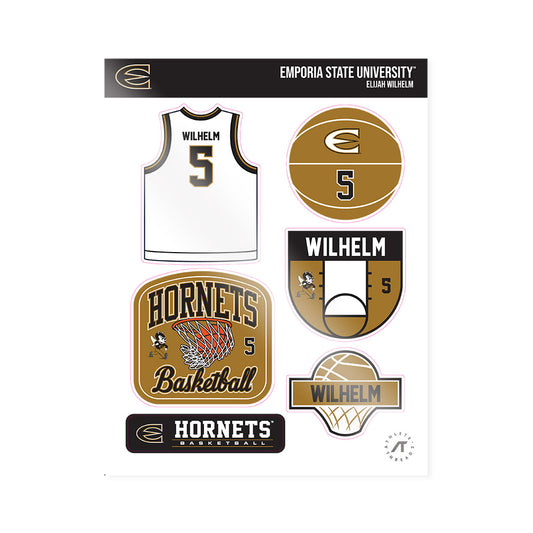 Emporia - NCAA Men's Basketball : Elijah Wilhelm - Sticker Sheet-0