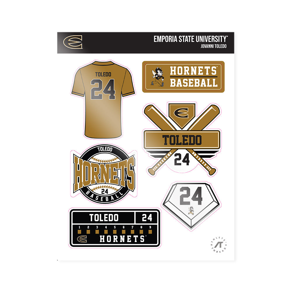 Emporia - NCAA Baseball : Jovanni Toledo - Sticker Sheet-0