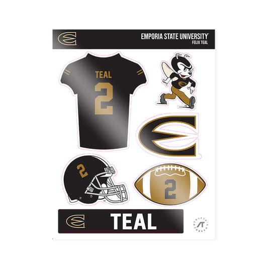 Emporia - NCAA Football : Felix Teal - Sticker Sheet-0