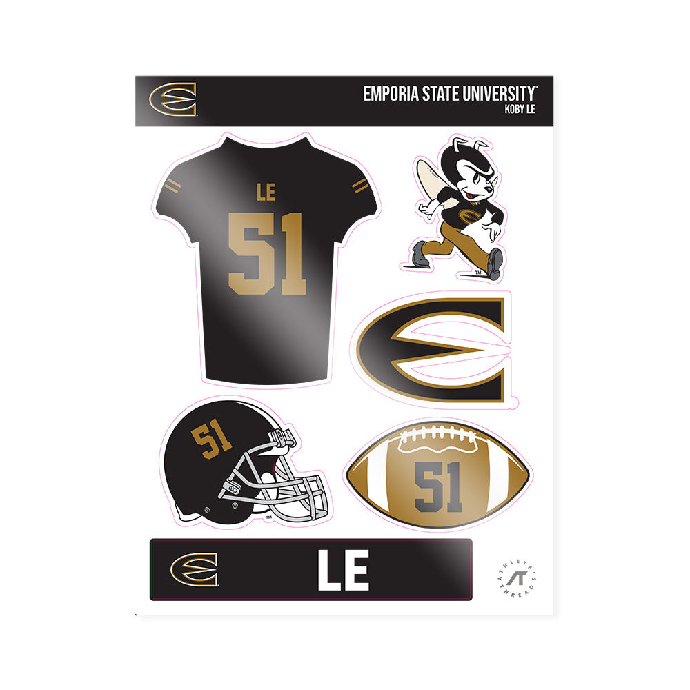Emporia - NCAA Football : Koby Le - Sticker Sheet-0