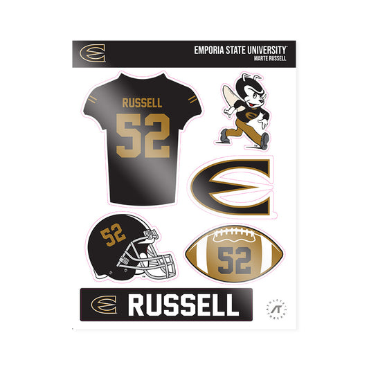 Emporia - NCAA Football : Marte Russell - Sticker Sheet-0