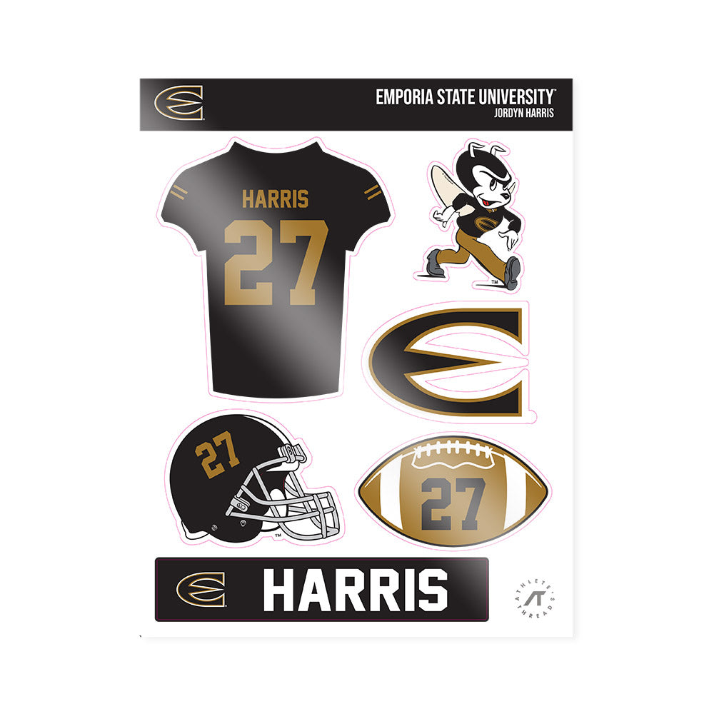 Emporia - NCAA Football : Jordyn Harris - Sticker Sheet-0
