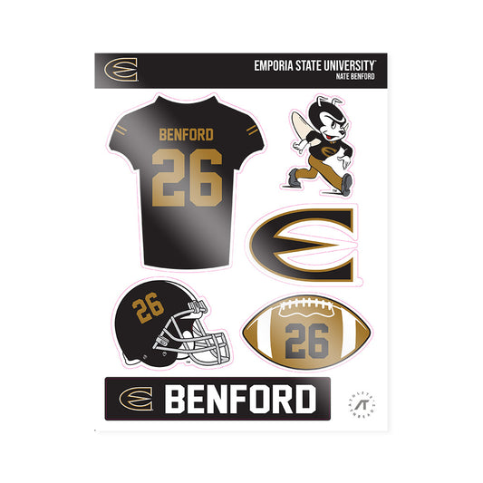 Emporia - NCAA Football : Nate Benford - Sticker Sheet-0
