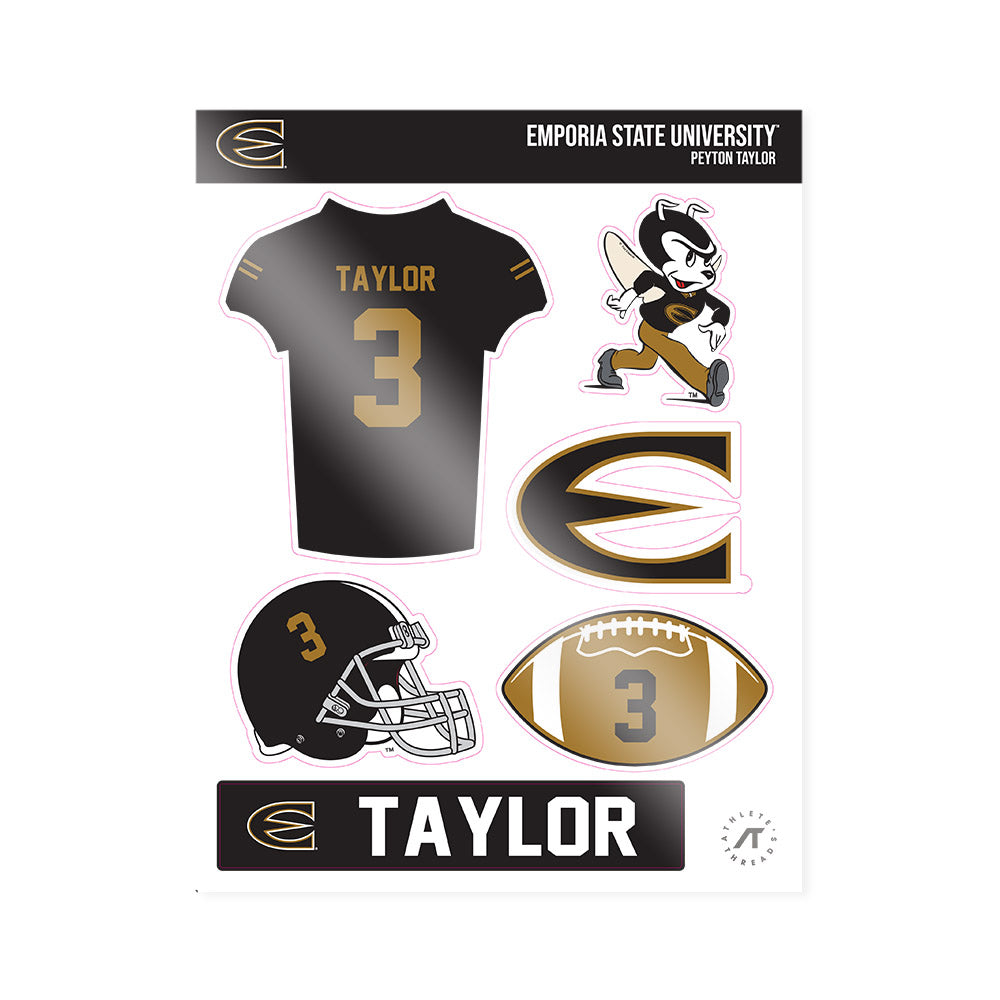 Emporia - NCAA Football : Peyton Taylor - Sticker Sheet-0