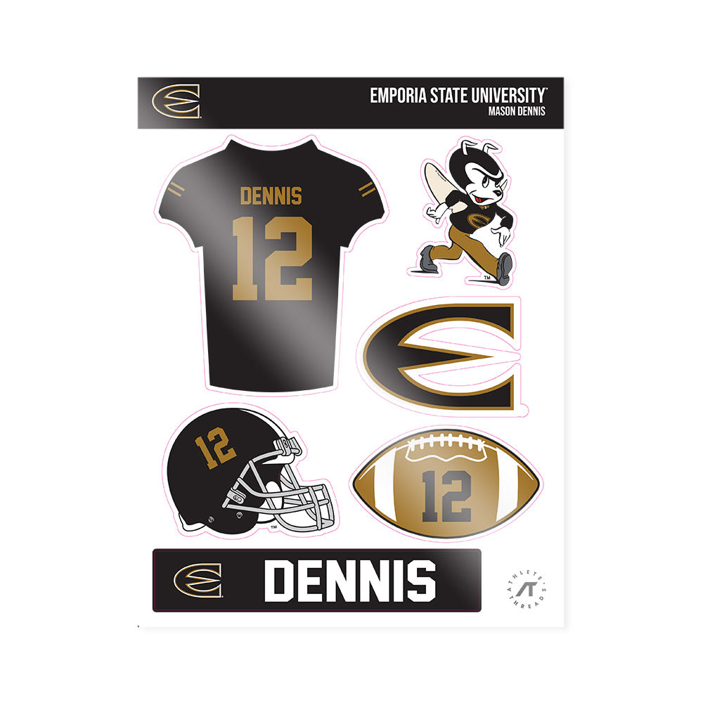 Emporia - NCAA Football : Mason Dennis - Sticker Sheet-0