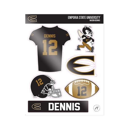 Emporia - NCAA Football : Mason Dennis - Sticker Sheet-0