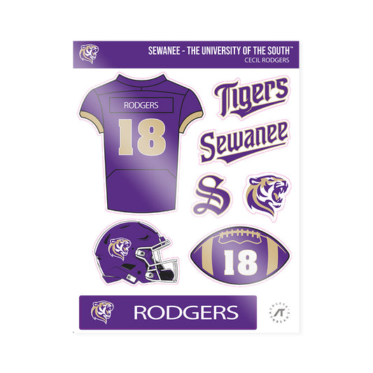 Sewanee - NCAA Football : Cecil Rodgers - Sticker Sheet-0