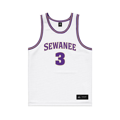 Sewanee - NCAA Men's Basketball : Reid Carrier - White Basketball Jersey-0