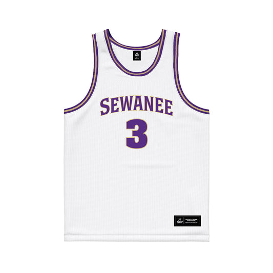Sewanee - NCAA Men's Basketball : Reid Carrier - White Basketball Jersey-0