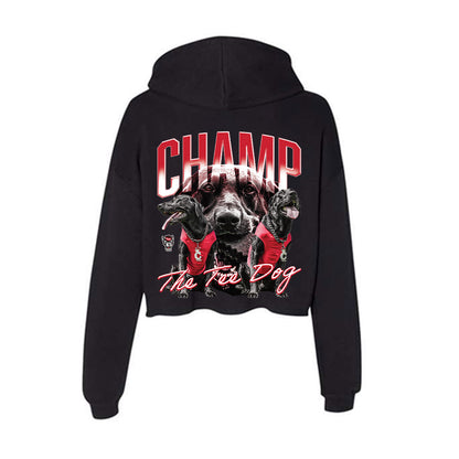 NC State - Ripken : - Champ The Tee Dog Women's Crop Fleece Hoodie-1