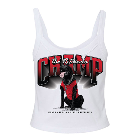 NC State - Ripken : - Champ The Retriever Women’s Rib Cropped Tank Top-1