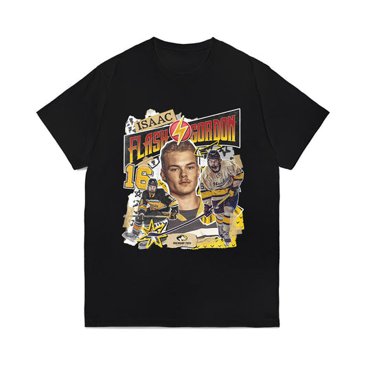 Michigan Tech - NCAA Men's Ice Hockey : Isaac Gordon - Collage Comfort Colors T-Shirt-0