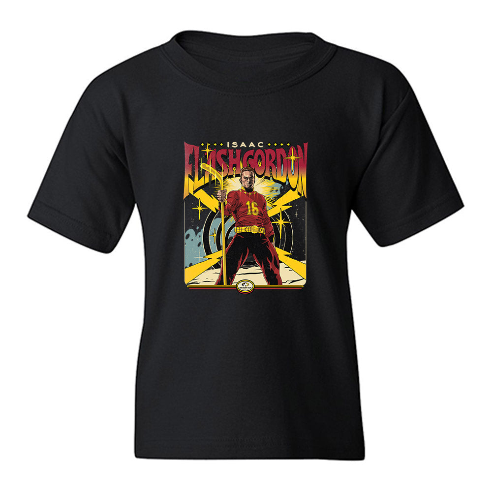 Michigan Tech - NCAA Men's Ice Hockey : Isaac Gordon - Caricature Youth T-Shirt-0