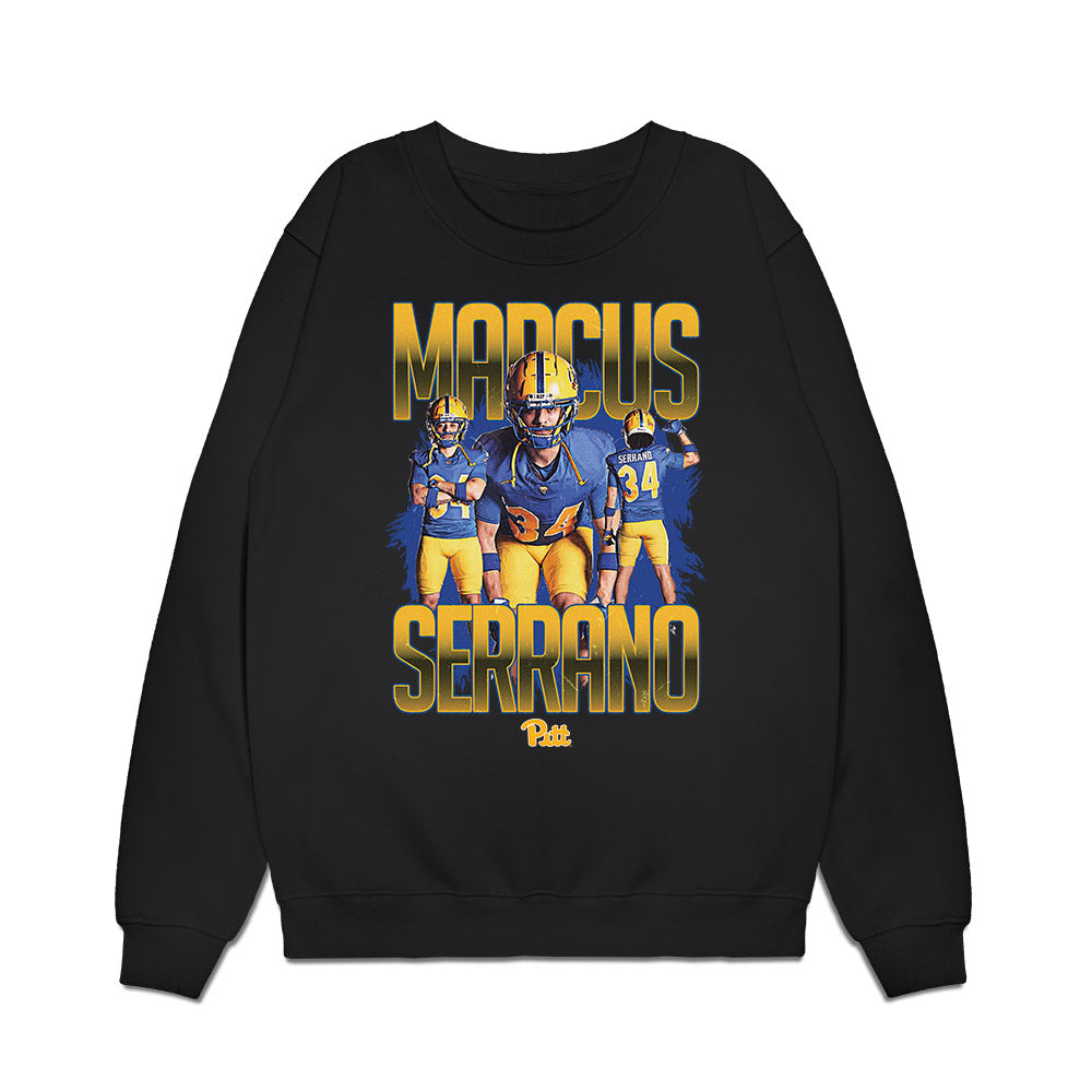 Pittsburgh - NCAA Football : Marcus Serrano - Collage Premium Crewneck Sweatshirt-0
