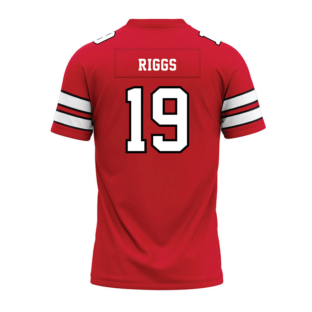 MSUM - NCAA Football : Madden Riggs - Red Premium Football Jersey-1