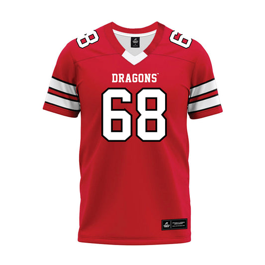 MSUM - NCAA Football : Brennan Sellheim - Red Premium Football Jersey-0