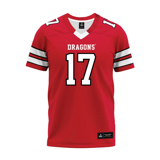 MSUM - NCAA Football : Dominic Morton - Red Premium Football Jersey-0
