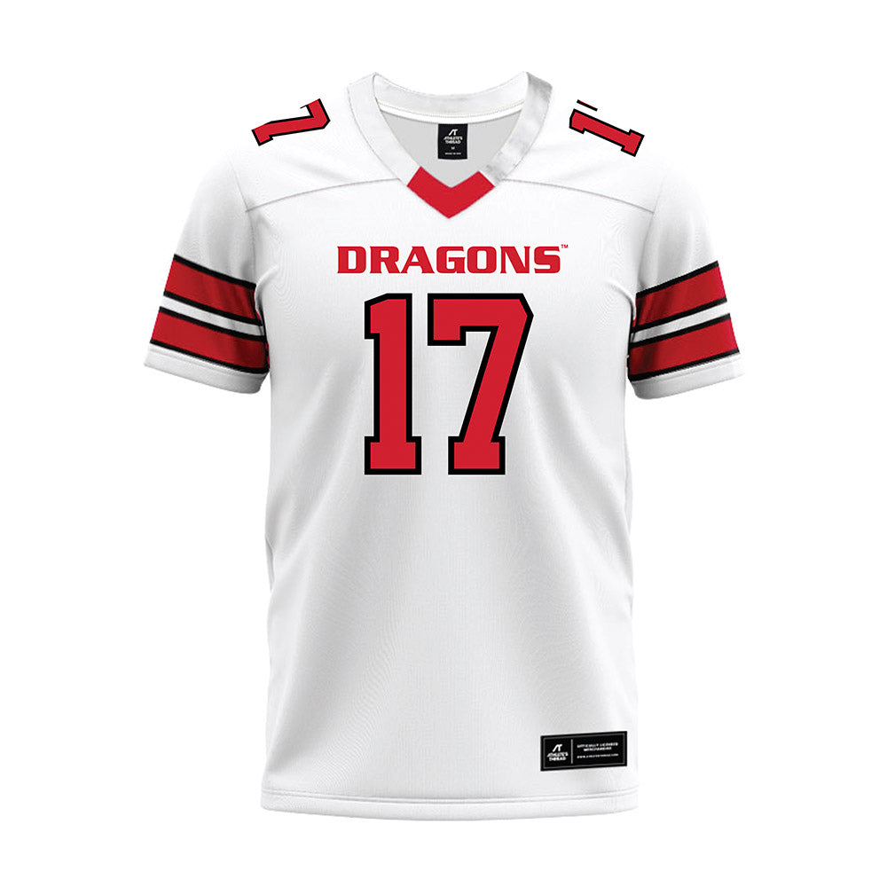 MSUM - NCAA Football : Dominic Morton - White Premium Football Jersey-0
