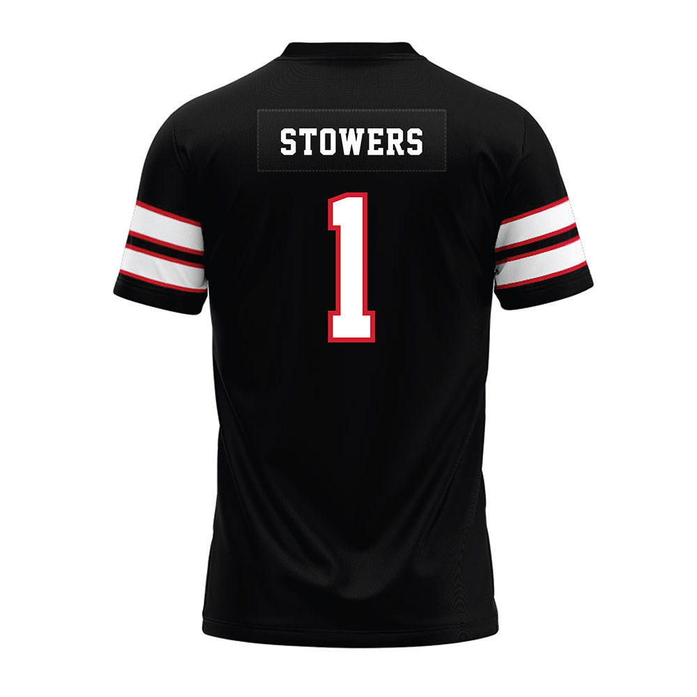 MSUM - NCAA Football : Kennan Stowers - Black Premium Football Jersey-1