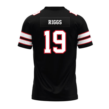 MSUM - NCAA Football : Madden Riggs - Black Premium Football Jersey-1