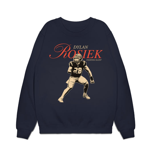 Illinois - NCAA Football : Dylan Rosiek - Legacy Premium Crewneck Sweatshirt-0