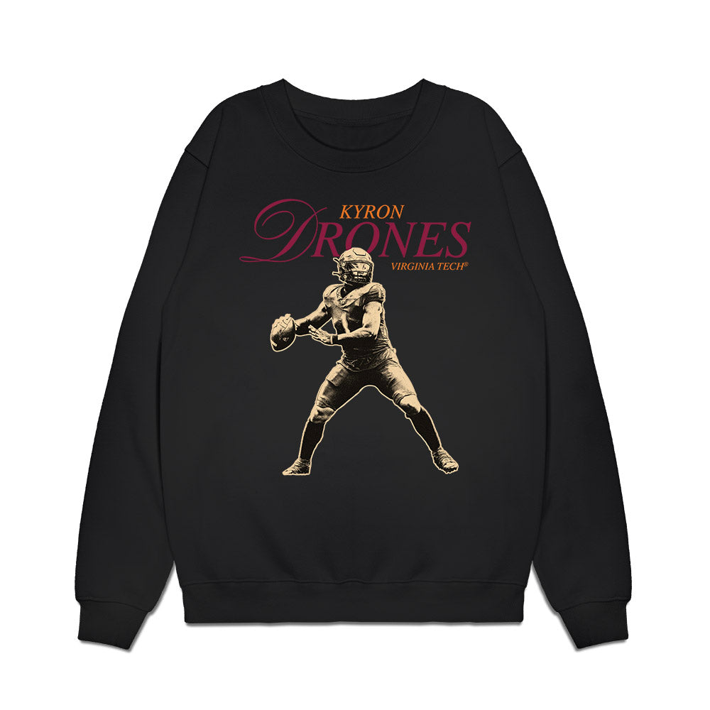 Virginia Tech - NCAA Football : Kyron Drones - Graphic Tee Premium Crewneck Sweatshirt-0