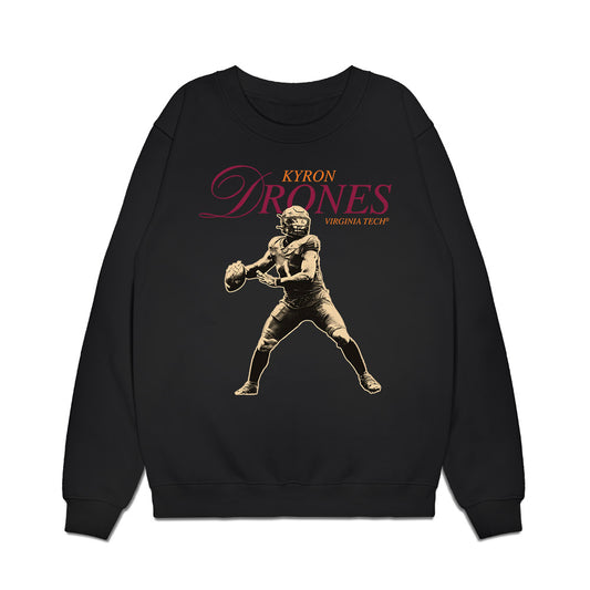 Virginia Tech - NCAA Football : Kyron Drones - Graphic Tee Premium Crewneck Sweatshirt-0