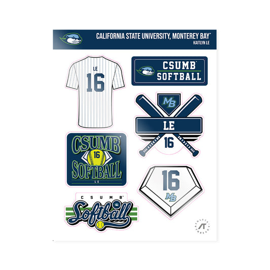 CSU Monterey Bay - NCAA Softball : Kaitlyn Le - Sticker Sheet-0