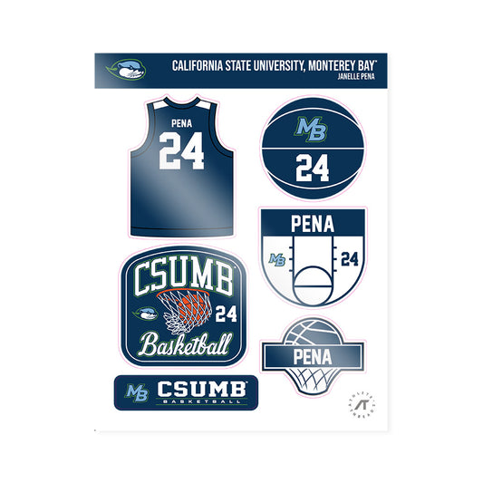 CSU Monterey Bay - NCAA Women's Basketball : Janelle Pena - Sticker Sheet-0