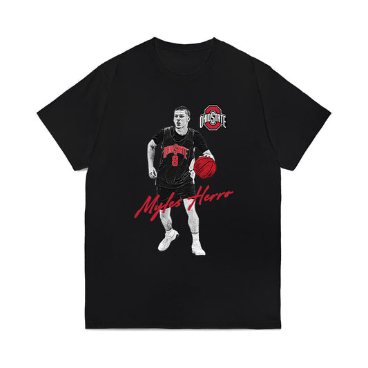 Ohio State - NCAA Men's Basketball : Myles Herro - Player Illustration Comfort Colors T-Shirt-0