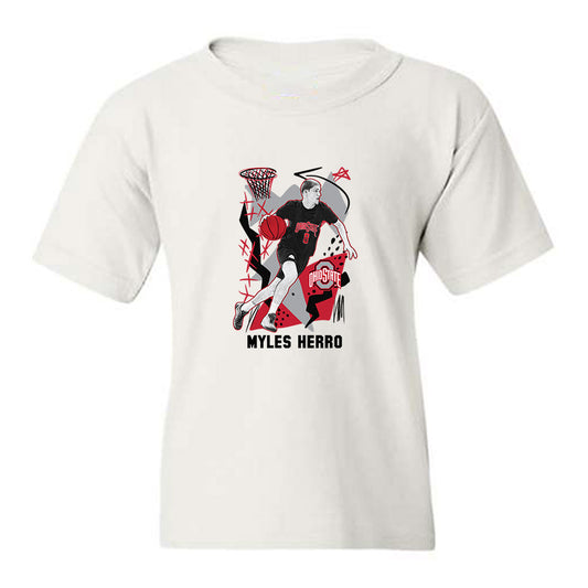 Ohio State - NCAA Men's Basketball : Myles Herro - Player Illustration Youth T-Shirt-0