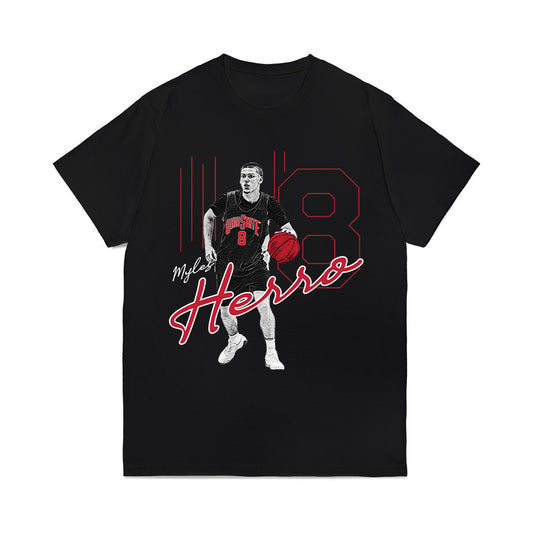 Ohio State - NCAA Men's Basketball : Myles Herro - Player Illustration Comfort Colors T-Shirt-0