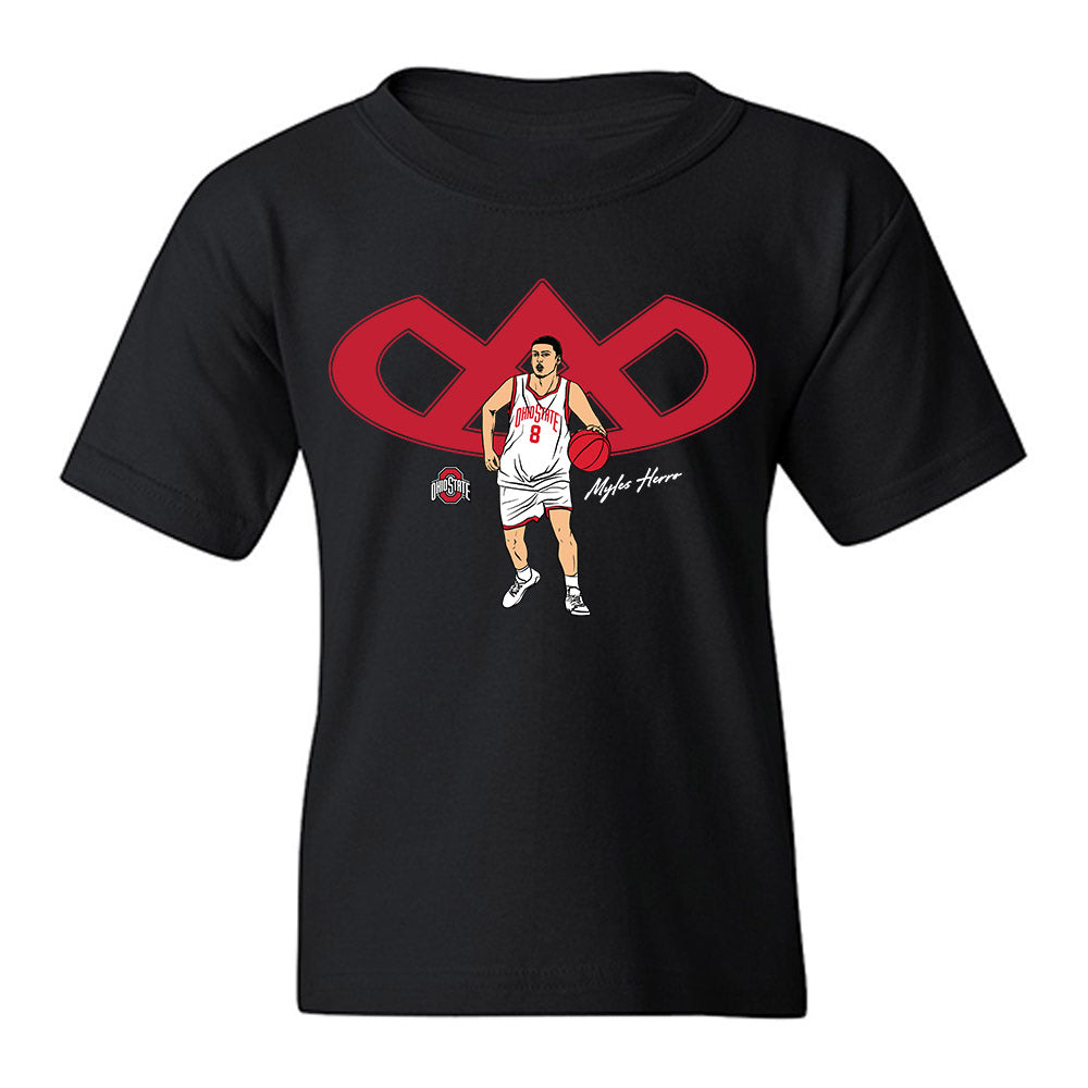 Ohio State - NCAA Men's Basketball : Myles Herro - Player Illustration Youth T-Shirt-0