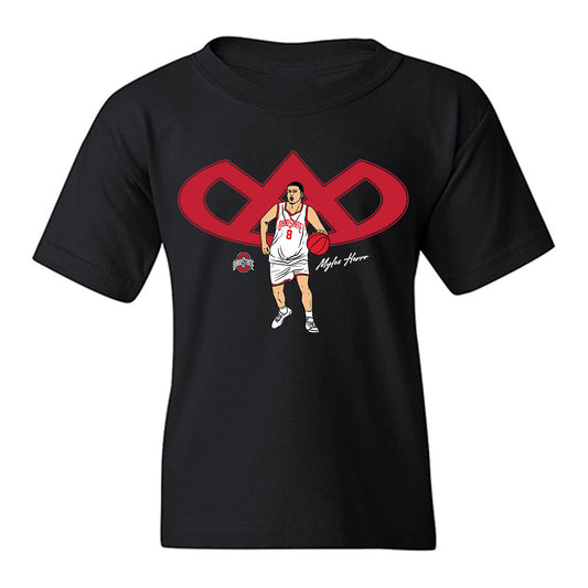 Ohio State - NCAA Men's Basketball : Myles Herro - Player Illustration Youth T-Shirt-0