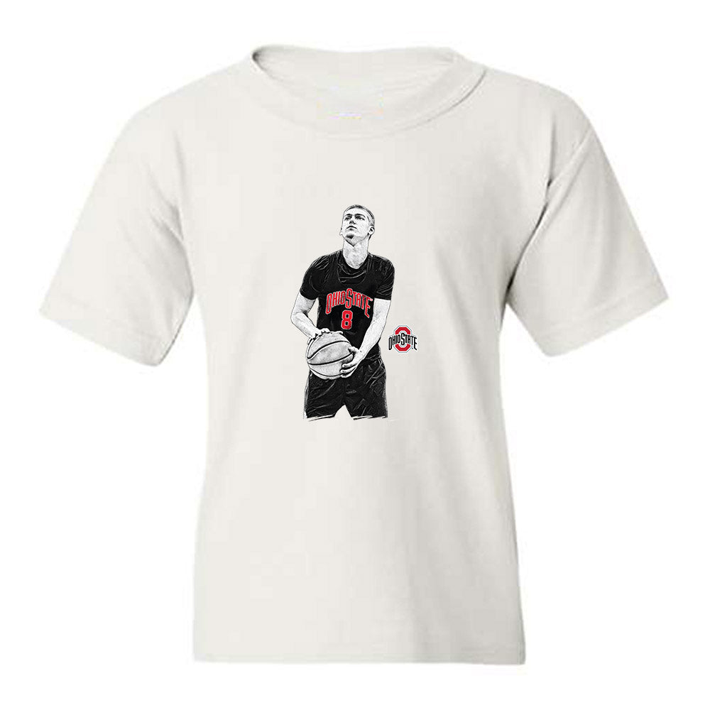 Ohio State - NCAA Men's Basketball : Myles Herro - Player Illustration Youth T-Shirt-0