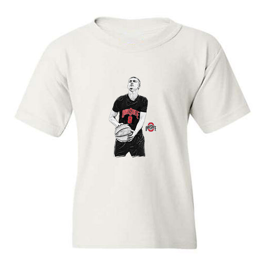 Ohio State - NCAA Men's Basketball : Myles Herro - Player Illustration Youth T-Shirt-0