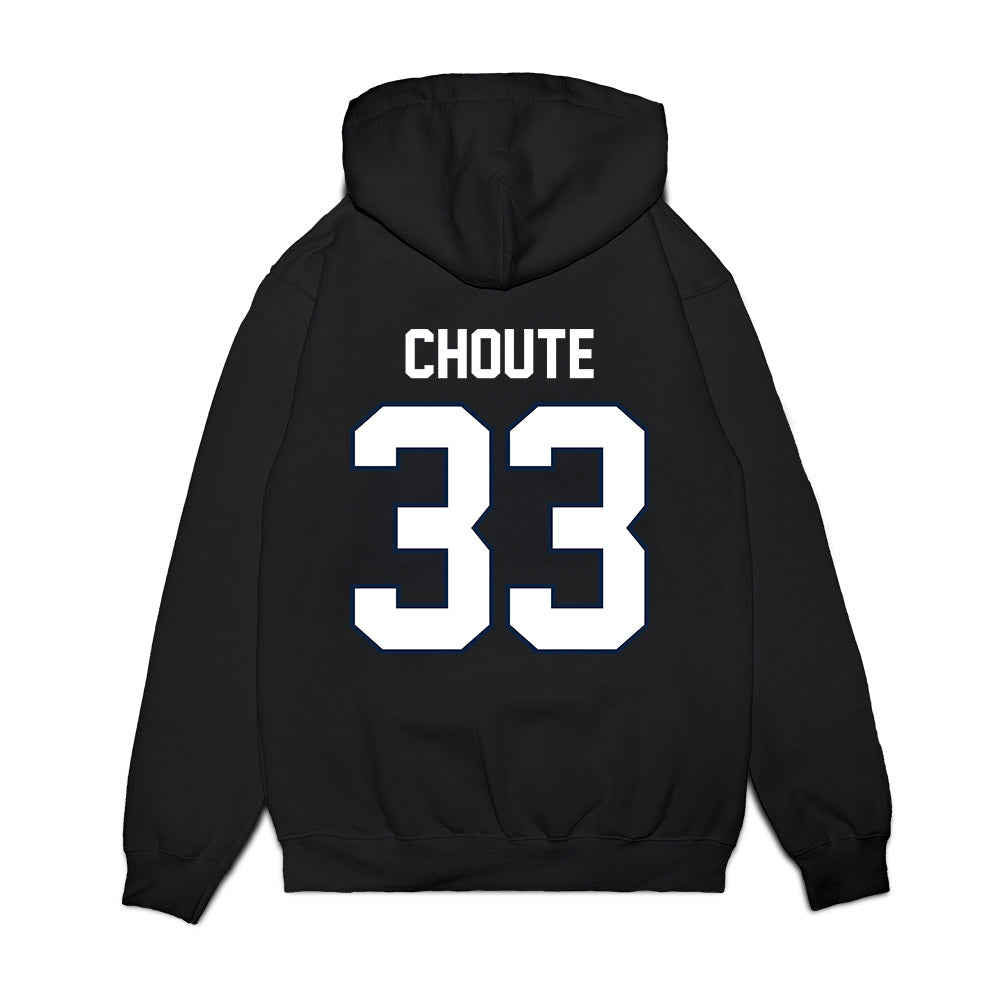 UConn - NCAA Football : Kervins Choute - Vintage Helmet Premium Hooded Sweatshirt-1