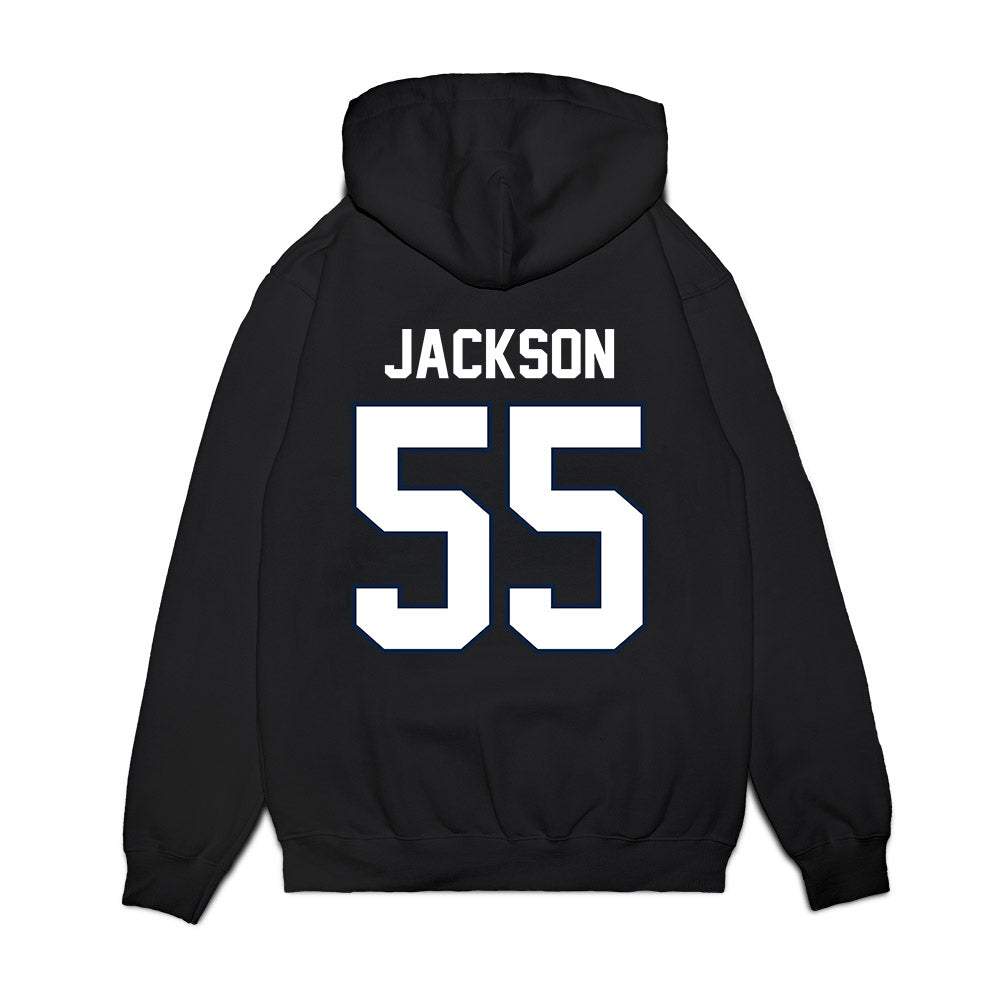 UConn - NCAA Football : Vincent Jackson - Vintage Helmet Premium Hooded Sweatshirt-1