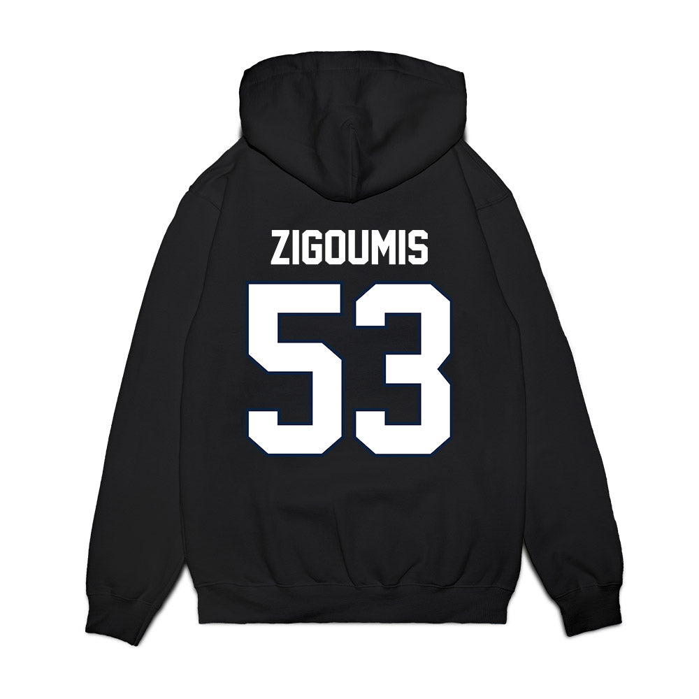 UConn - NCAA Football : Christos Zigoumis - Vintage Helmet Premium Hooded Sweatshirt-1
