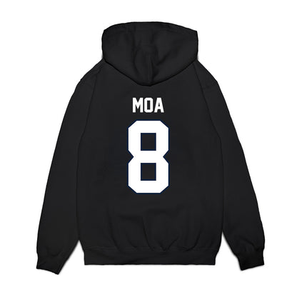 UConn - NCAA Football : Sione Moa - Vintage Helmet Premium Hooded Sweatshirt-1