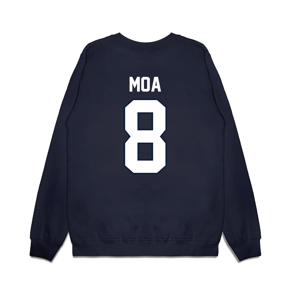 UConn - NCAA Football : Sione Moa - Vintage Helmet Premium Crewneck Sweatshirt-1