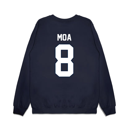 UConn - NCAA Football : Sione Moa - Vintage Helmet Premium Crewneck Sweatshirt-1