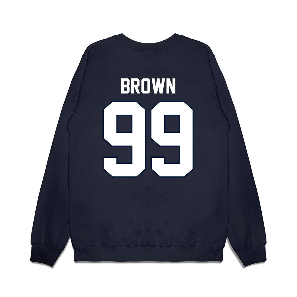 UConn - NCAA Football : Delano Brown - Vintage Helmet Premium Crewneck Sweatshirt-1