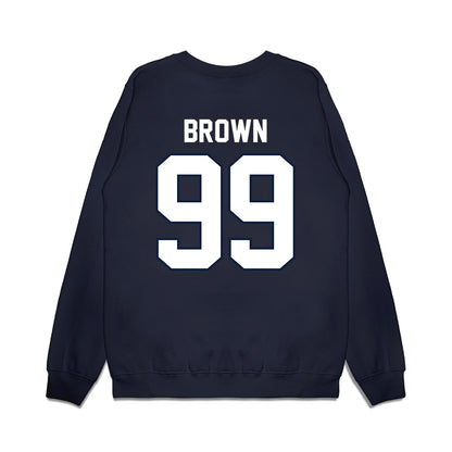 UConn - NCAA Football : Delano Brown - Vintage Helmet Premium Crewneck Sweatshirt-1