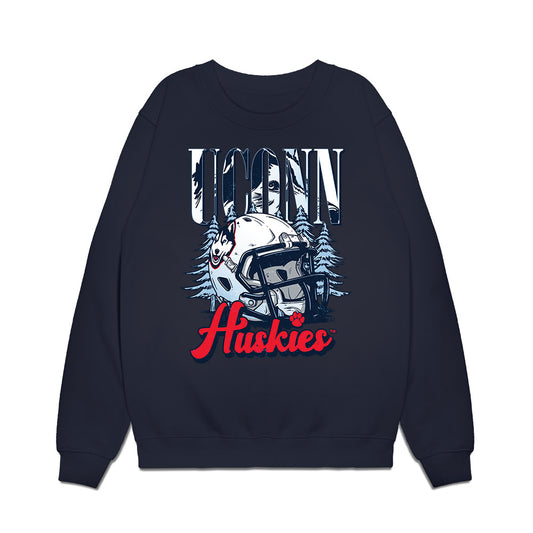 UConn - NCAA Football : Donovan Branch - Vintage Helmet Premium Crewneck Sweatshirt-0