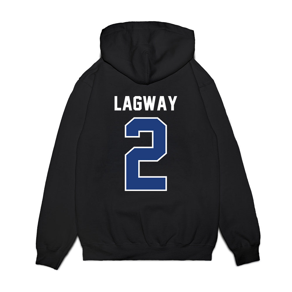 Florida - NCAA Football : DJ Lagway - Vintage Helmet Premium Hooded Sweatshirt-1