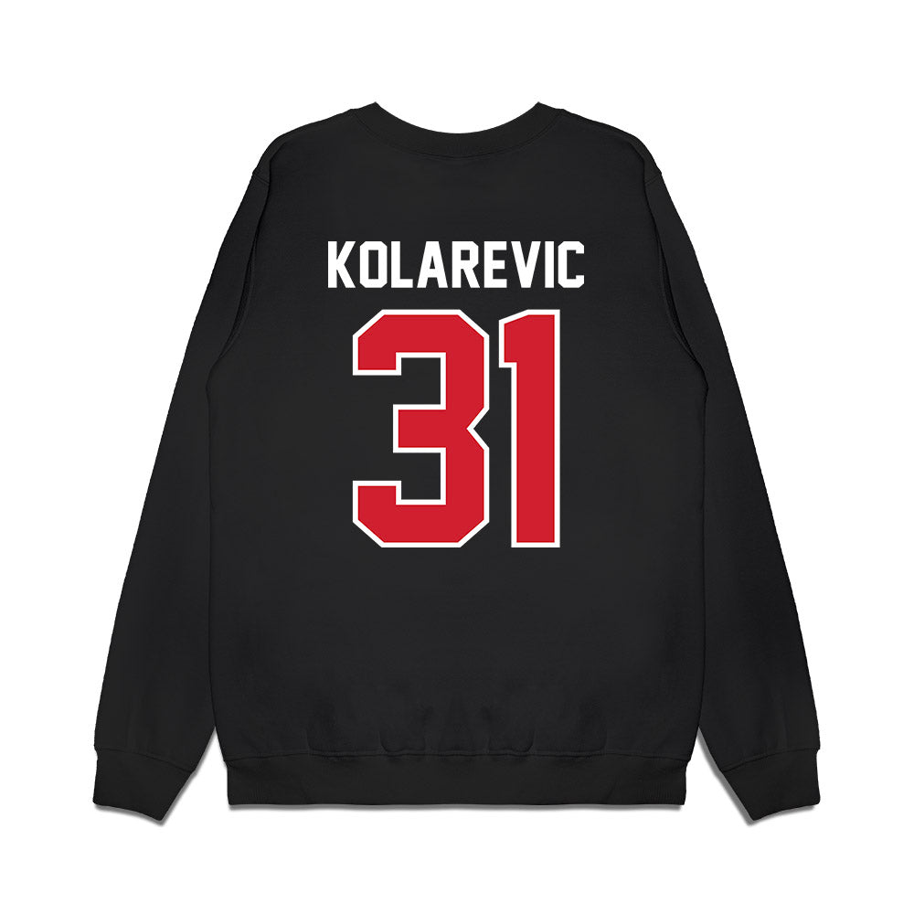 Nebraska - NCAA Football : Chris Kolarevic - Vintage Helmet Premium Crewneck Sweatshirt-1