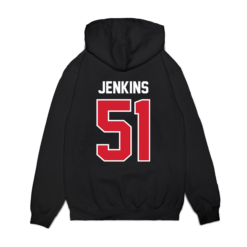 Nebraska - NCAA Football : Justin Jenkins - Vintage Helmet Premium Hooded Sweatshirt-1