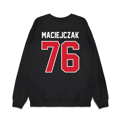 Nebraska - NCAA Football : Jason Maciejczak - Vintage Helmet Premium Crewneck Sweatshirt-1