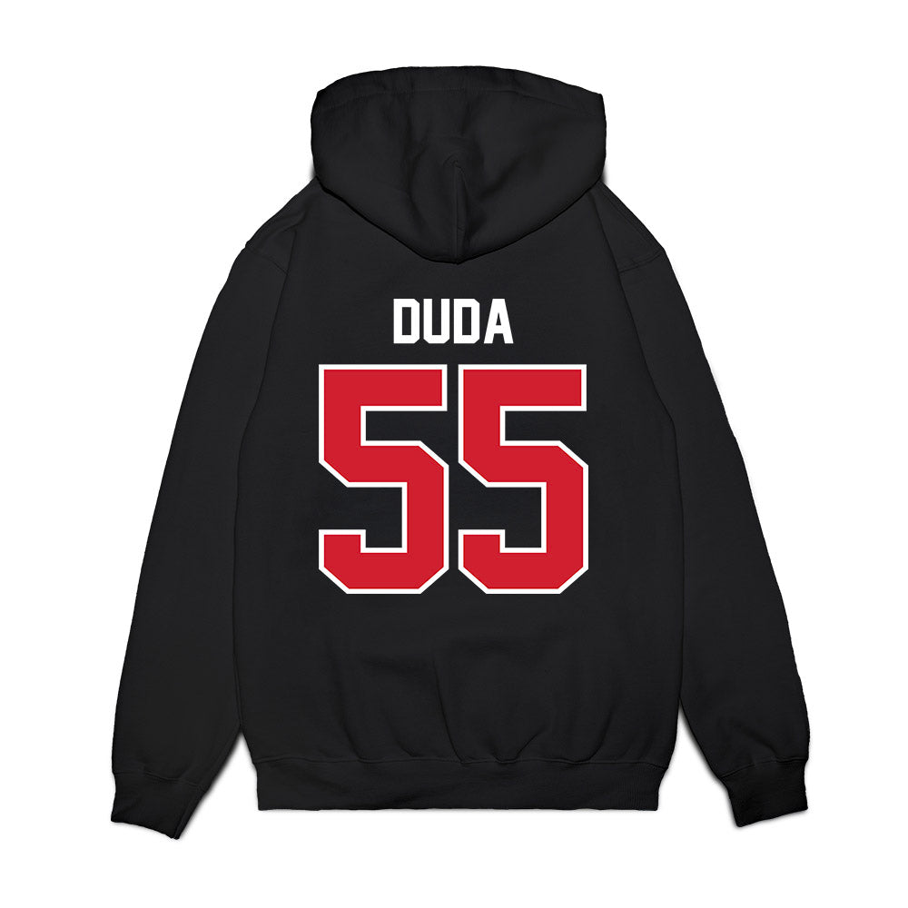 Nebraska - NCAA Football : Ethan Duda - Vintage Helmet Premium Hooded Sweatshirt-1